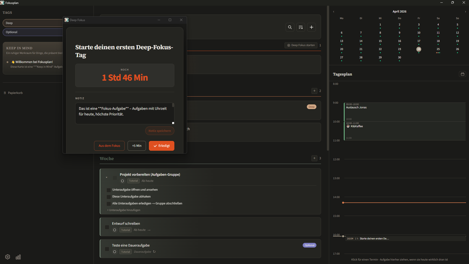 Fokusplan Screenshot 2