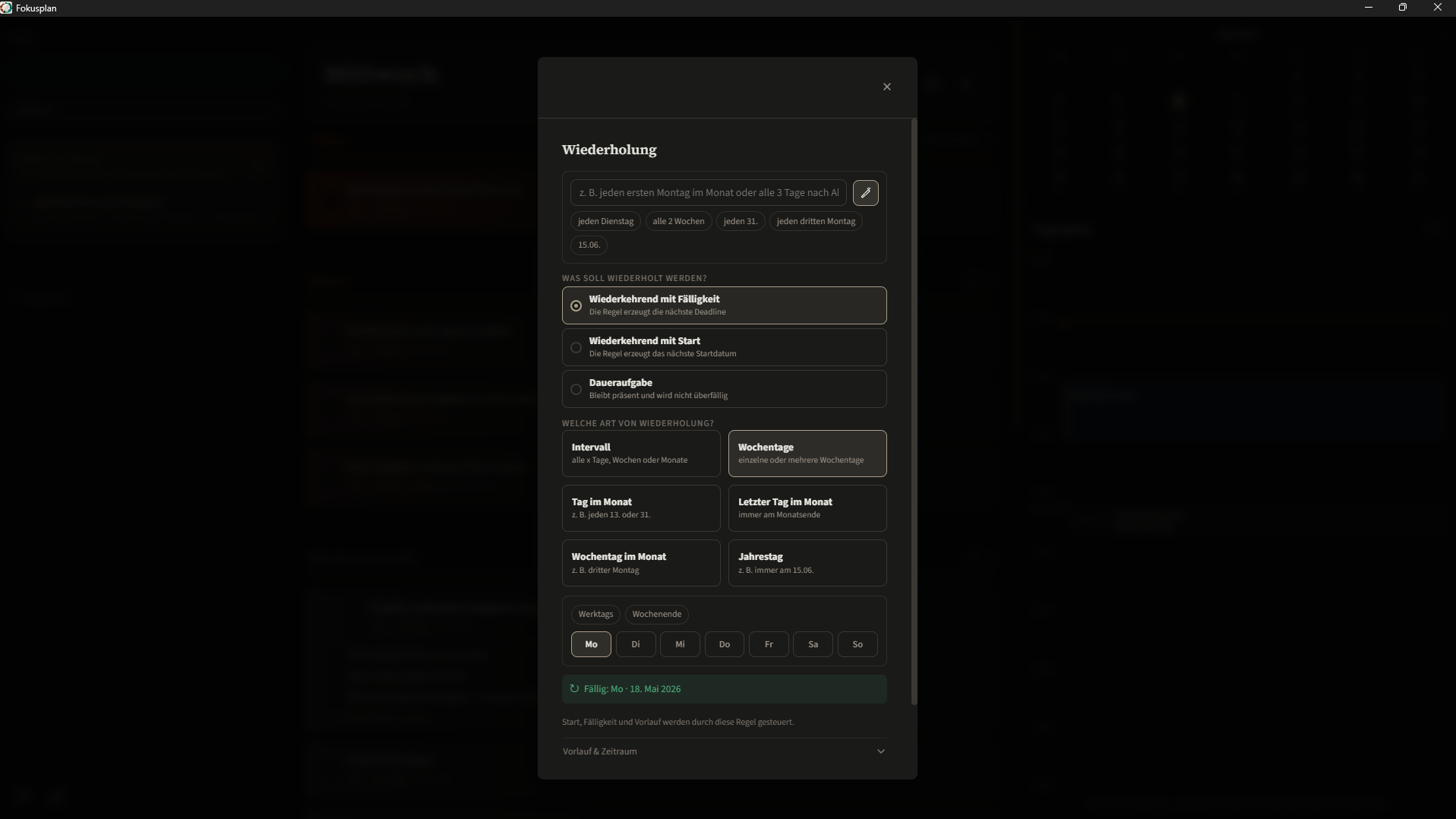 Fokusplan Screenshot 3