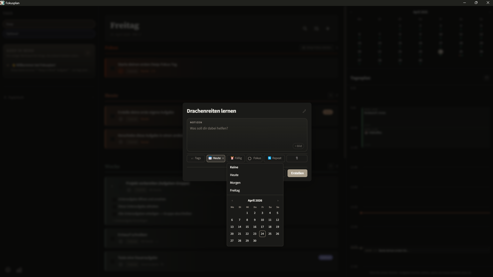Fokusplan Screenshot 4