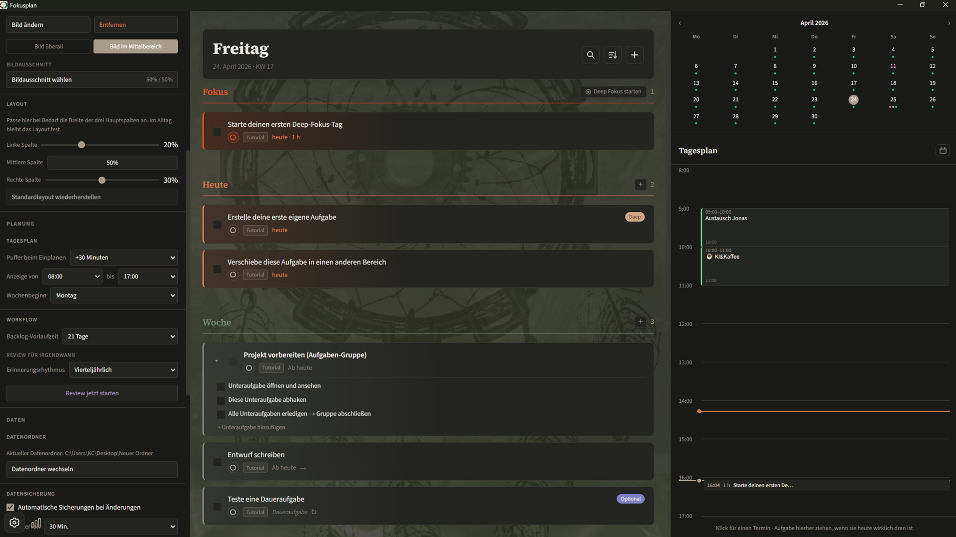 Fokusplan Screenshot 5
