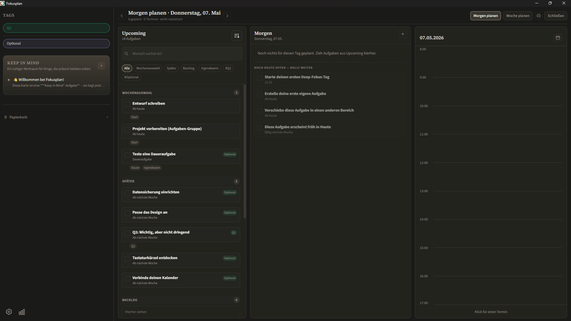Fokusplan Screenshot 8