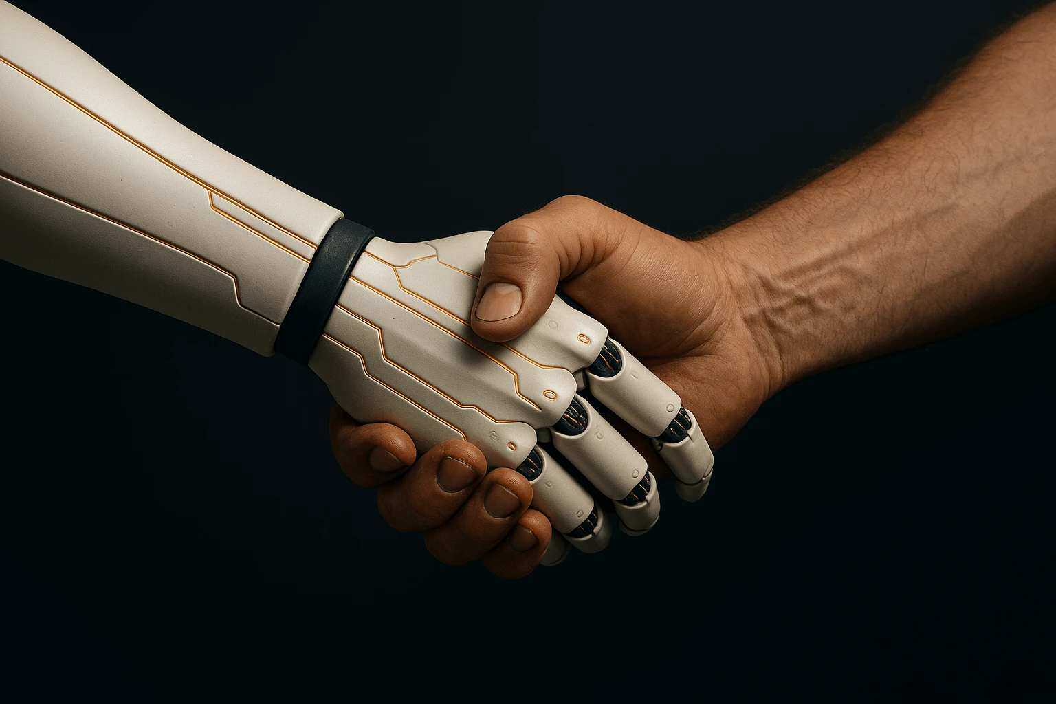 Mensch und KI arbeiten zusammen